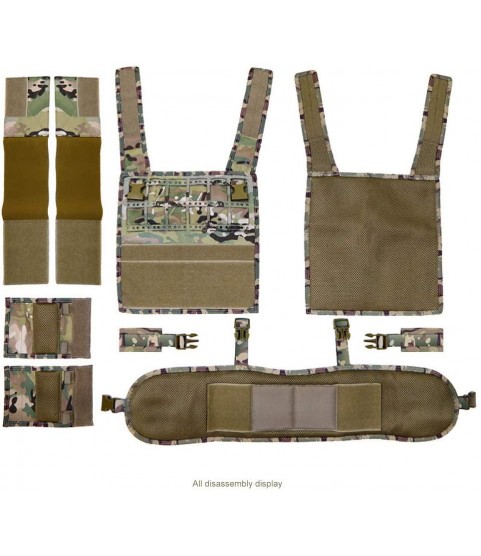 ANKIKI Camouflage Tactical Vest 1000D Nylon Waterproof Wear-Resistant Lightweight Adjustment Modular Vest, CS Jungle Game Body Protection