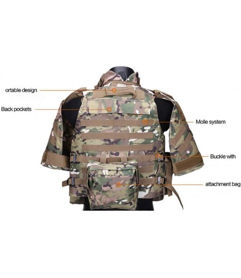 ANKIKI Intercept Tactical Vest 900D Oxford Cloth Waterproof Training Vest,CS Jungle Game and Outdoor Activities Chest Protection