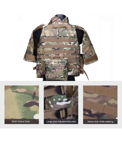 ANKIKI Intercept Tactical Vest 900D Oxford Cloth Waterproof Training Vest,CS Jungle Game and Outdoor Activities Chest Protection
