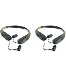 Walker039;s Razor XV Bluetooth Hunting Ear Bud Muff Headset Bundle (2 Pack), Retractable