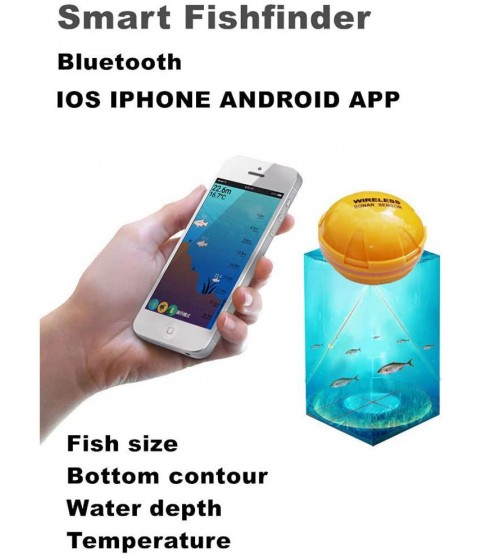 CBPE Wireless Bluetooth Smart Fish Finder Sounder Sonar Fishfinder Sea Fish Detect