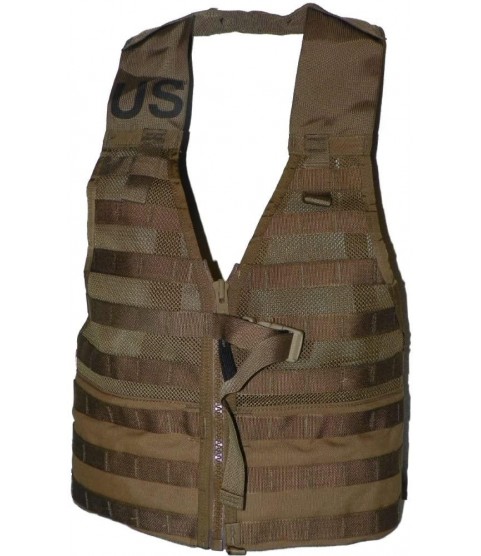 7 X USMC Tactical FLC Vest, Fighting Load Carrier w/ Zipper, Coyote Brown, MOLLE II