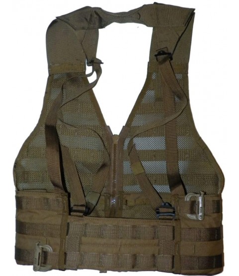 5 X USMC Tactical FLC Vest, Fighting Load Carrier w/ Zipper, Coyote Brown, MOLLE II
