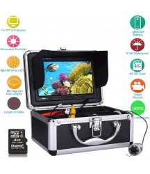 Fish Finder with 50M Pull-Resistant Cables 7'' Color Monitor Digital LCD 1000TVL HD DVR Recorder Waterproof Fishing Video Underwater Fishing Camera Kit