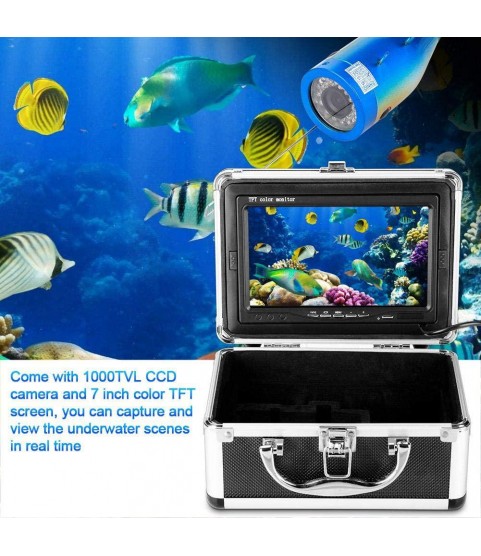 Cold-Resistant, Waterproof Camera,Color CCD 1000TVL Underwater Fishing Video Camera Kit with 7in TFT Display Screen(2#)