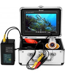 Eyoyo Underwater Fishing Camera Video Fish Finder 7 Inch Screen 1000 TVL Waterproof Camera w/Infrared & Yellow Lights for Ice Lake Sea Night Fishing 30m (98ft) Cable