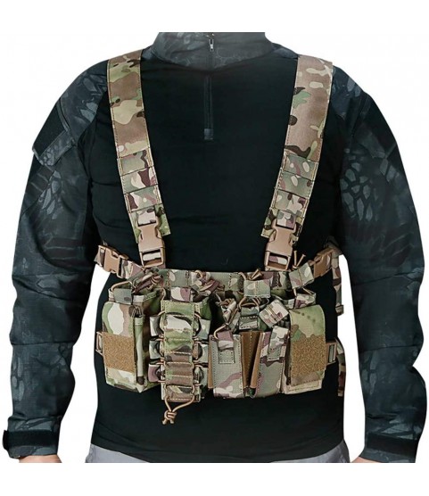ANKIKI Military Load Carrier Vest 1000D Nylon Waterproof Camouflage Tactical Vest, CS Jungle Combat Game and Outdoor Activities Chest Protection