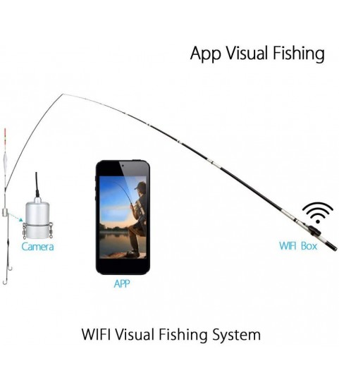 ZY Wireless Fish Finder Underwater Camera APP WiFi Connection Visual Fish Detector Waterproof HD Fishfinders Portable Underwater Intelligent Fishing Gear