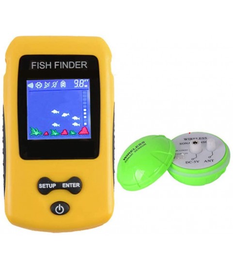 CBPE Smart Portable Depth Fish Finder with 120M/394Ft Wireless Sonar Sensor Echo Sounder Fishfinder for Lake Sea Fishing Saltwater