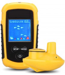 WXLSQ Fishing Fish Finder, Portable Wireless Sonar Sensor Fish Attractor, 120 Meters Wireless Operating Range, Color LCD Display for sea Fishing ice Fishing