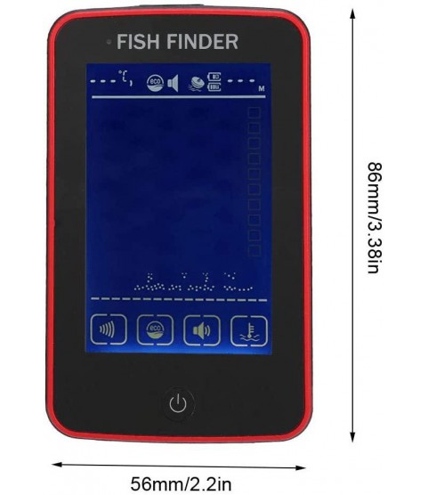 CBPE Portable Wireless Depth Finder,Fishing Sonar Sensor Transducer with Longer Range Aerial, Fishfinder Alarm with LCD Display