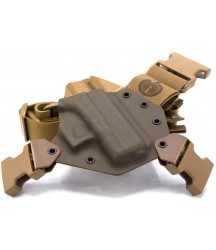 fightersINC Kenai Chest Holster for a Glock 26/27/33 Closed End, Right Hand, Mas/Grey-Coyote Tan