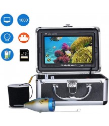 ZY Portable Underwater Fishing Camera with Smart Video Function IP68 Waterproof 7 Inch HD LCD Monitor Fish Finder 30Pcs IR LED for Lake/Boat/Sea Fishing