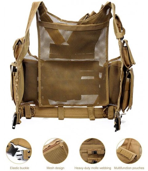 ANKIKI Military Tactical Vest Oxford Cloth Waterproof Multifunction CS Modular Vest,Jungle Game Combat and Outdoor Activities Armor Proof Vest