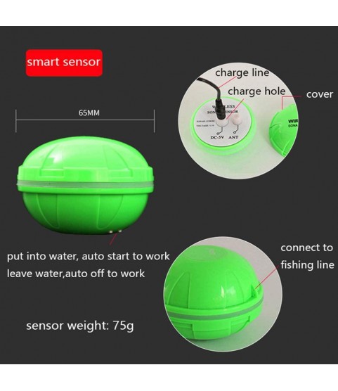 CBPE Fishing Finder, Portable Wireless Sonar Sensor Fish Attractor and Fish Gear with Colorful Display