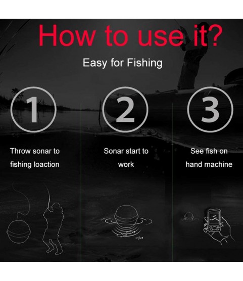 CBPE Portable Wireless Fish Finder with Smart Sonar Transducer, LCD Display Alarm Fishfinder for Boats Lake Sea Shore and Ice Fishing