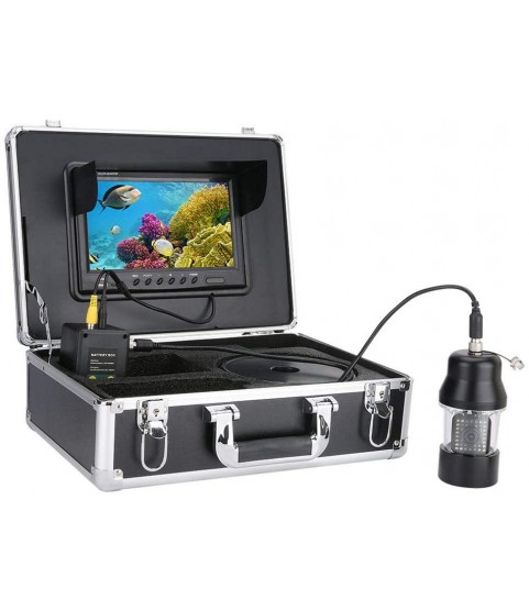 ALPEG 9 Inch DVR Recorder Underwater Fishing Video Camera Fish Finder HD 700TVL Fishing Camera IP68 Waterproof 38 LEDs 360 Degree Rotating Camera,20m