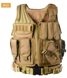 ANKIKI Military Tactical Vest 600D Encryption Polyeste Waterproof CS Load Carrier Vest,Jungle Game Combat and Outdoor Activities Armor Proof Vest