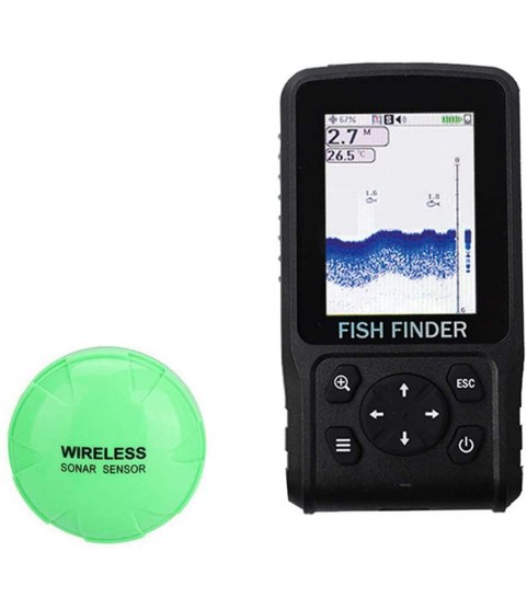 CBPE Fishing Finder, Portable Wireless Sonar Sensor Fish Attractor and Fish Gear with Colorful Display