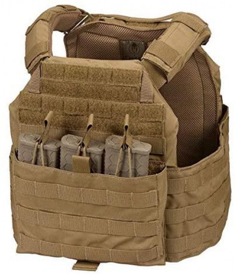 Chase Tactical Modular Enhanced MEAC Triple Magazine Front Panel  Fully AdjustableVelcro Area for Placards-forMilitary, Law Enforcement,Combat Training, Coyote Tan