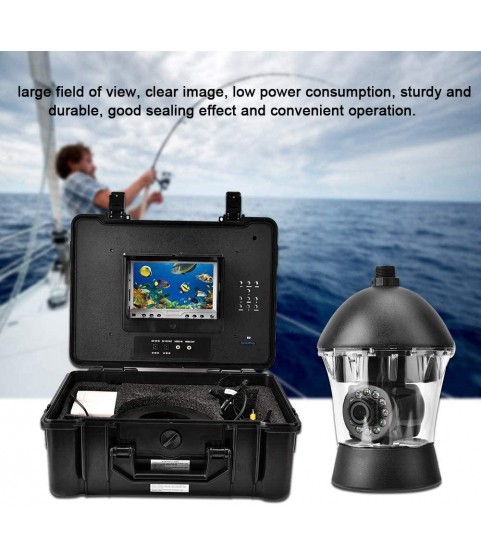 BTIHCEUOT Underwater Fishing Camera,100-240V 7 Inch LCD Screen HD Underwater Camera with Video Function (20M-UK Plug)