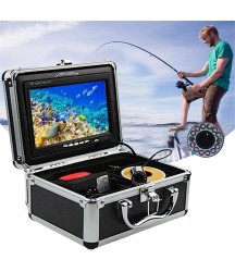 Fish Finders Underwater Fishing Video Camera Kit, 7 Inch HD Monitor, Waterproof 12 pcs White/IR LED Lights Recorder, 15M DVR for Sea Fishing Ice Fishing