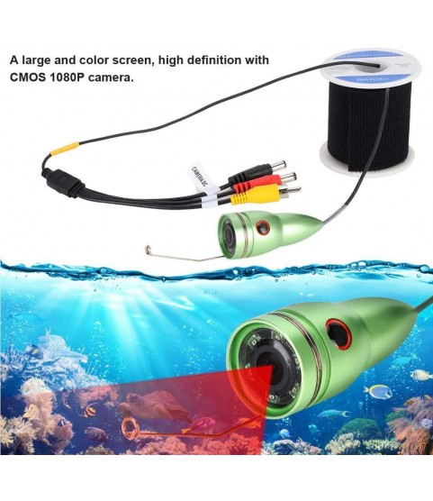 BTIHCEUOT Underwater Fishing WiFi Camera, 7in 1080P IR Video Recording DVR Monitor Fish Finder with 98.4ft Cable for Sea and River(#2)