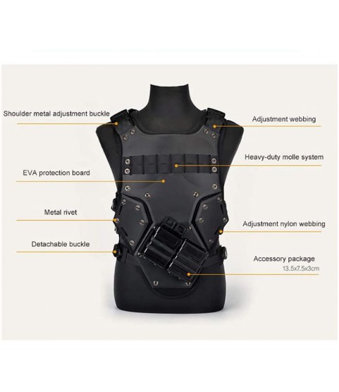 ANKIKI Military Tactical Vest EVA Protection Board Load Carrier Vest, CS Jungle Game Combat and Outdoor Activities Chest Protection
