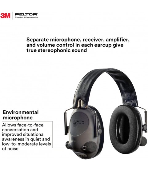   Tactical 6-S Slim Line Electronic Headset, Hearing Protection, Gray, Ear Protection, NRR 19 dB, Great for hunters and shooters