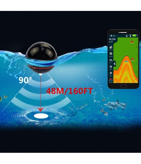 CBPE Smart Fish Finder  Portable Bluetooth Fish Finder for Recreational Fishing from Dock, Shore Or Bank, Echo Sounder, for Fishing Tools Accessories