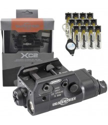 SureFire XC2 light Ultra Compact LED Hand Light with 12 Extra Energizer AAA Batteries and Lumintrail Keychain Light