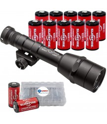 SureFire M600IB Scout Light Auto Adjusting IntelliBeam LED Light with 12 Extra CR123A Batteries and 3 Lightjunction Battery Cases