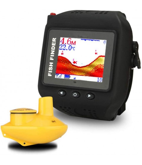 CBPE Fish Finder, Wireless Portable Fishing Sonar for All Fishing Types, Watch-Style Tool to Display Time