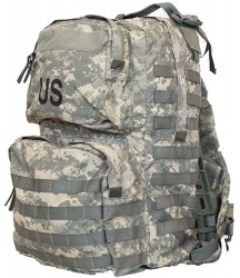FULLY LOADED US Army Military Tactical MOLLE II Camo Camouflage ACU MEDIUM RUCKSACK Bag Sack + 4 POUCHES (Communication, Admin, 2 40mm High Explosive Pouch) + PATCHES GI USGI NSN 8465-01- F00-8677
