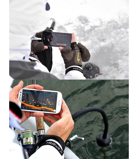 Deeper Smart Sonar PRO Series - Wi-Fi Connected Wireless, Castable, Portable Smart Fishfinder for iOS & Android Devices & Universal Waterproof Cellphone Case (Bundle)