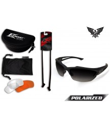 Acid Gambit 3 Lens Kit Matte Black Frame/Polarized Gradient Smoke, Clear Vapor Shield, Tiger's Eye Vapor Shield Lenses