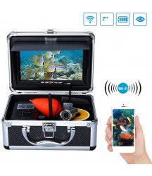 ZY Underwater Camera Fish Finder 7 Inch Display Visible Sensor Intelligent Waterproof Fish Detector with Adjustable LED Light, Support Phone WiFi Connected,Infrared