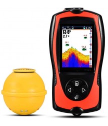 WXLSQ Portable Fish Finder, Handheld Fishing Boat Kayak Depth Sounder, Fishing Wireless Sonar Sensor, for Shore ice Fishing LCD Display
