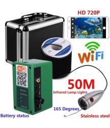 XNJHMS 720P HD WiFi Wireless 20M Underwater Fishing Camera Video Recording for iOS Android APP Supports Video Record and Take Photo