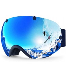 ZAIHW Ski Goggles,Ski Snowboard Snow Goggles for Men Women Anti-Fog UV Protection Spherical Dual Lens Design OTG