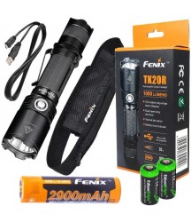 EdisonBright Fenix TK20R USB Rechargeable 1000 Lumen Cree LED Tactical Flashlight with, 2900mAh Rechargeable Battery, USB Charging Cable and 2 X Lithium CR123A Back-up Batteries Bundle