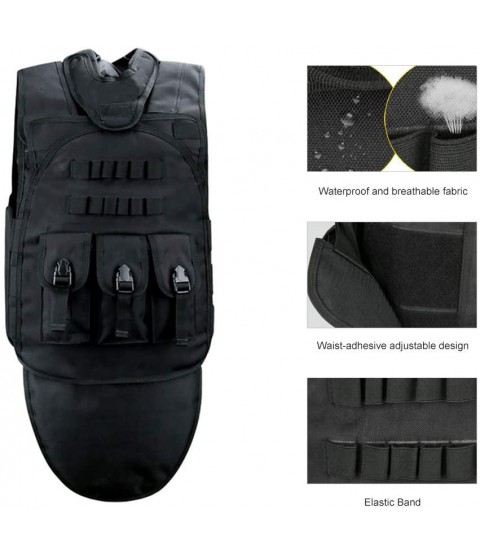 ANKIKI Outdoor Tactical Vest 800D Oxford Cloth Waterproof Multifunction Adjustable Wear-Resistant Training Vest CS Jungle Game Protection Equipment