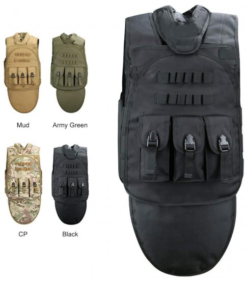 ANKIKI Outdoor Tactical Vest 800D Oxford Cloth Waterproof Multifunction Adjustable Wear-Resistant Training Vest CS Jungle Game Protection Equipment