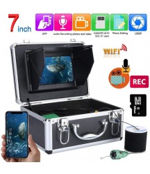 Fishing Camera 1080P Camera 7 Inch WiFi Wireless Fish Finder 16GB Video Recording Cold-Resistant 15/20M Pull-Resistant Cables 6W White LEDs Underwater Fishing Kit