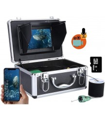 Fish Finders WiFi Wireless 16GB Video Recording DVR, 7 Inch Monitor + 6W White LEDs Underwater Fishing Camera with Cable