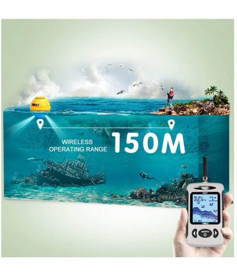 CBPE Wireless Fish Finder, Sonar Sensor Portable Sonar Fishfinder LCD Display Depth Finders, for Fishing Ice Fishing Kayak Fishing