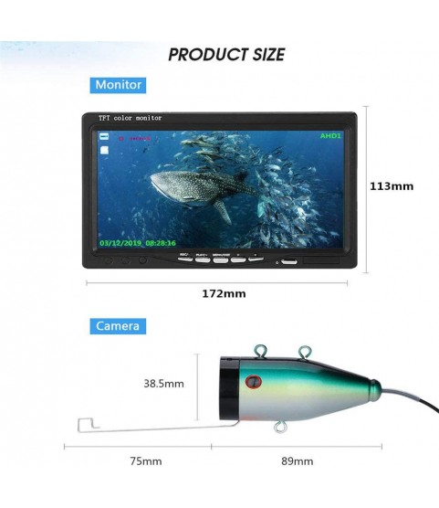 DVR Fish Finder HD 1280720 Screen 15Pcs White LEDs+15Pcs Infrared Lamp 1080P 15M Camera for Fishing 16GB Recoding Underwater Fishing Camera Kit