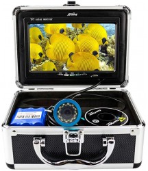 Fish Finders Underwater Fishing Video Camera Kit, for Sea/Ice Fishing, 7 Inch HD Monitor, Waterproof White LEDs + Infrared LEDs Recorder