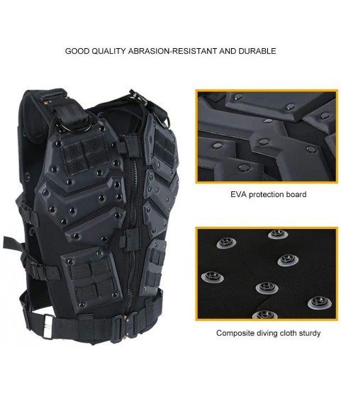ANKIKI Military Tactical Vest EVA Protection Waterproof CS Load Carrier Vest,Jungle Game Combat and Outdoor Activities Armor Proof Vest