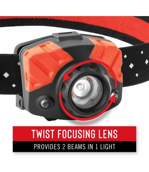 COAST FL75R Rechargeable 530 Lumen Dual Color Focusing LED Headlamp, Black